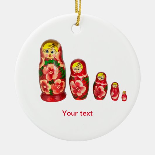 Russische Matryoshka nestpoppen personaliseren Keramisch Ornament (Voorkant)