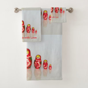 Russische Matryoshka poppen Bad Handdoek
