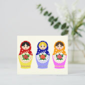 Russische matryoshka-poppen briefkaart (Staand voorkant)