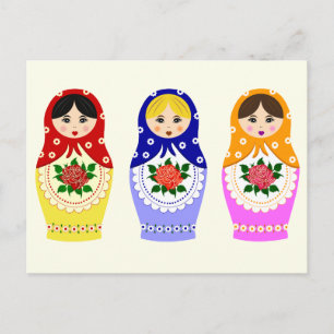 Russische matryoshka-poppen briefkaart