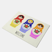 Russische matryoshka-poppen deurmat (Schuin)