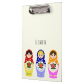 Russische matryoshka-poppen klembord (Links)