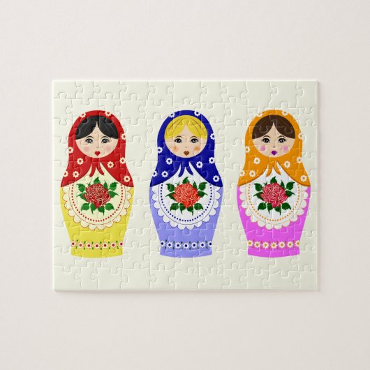 Russische matryoshka-poppen legpuzzel (Horizontaal)