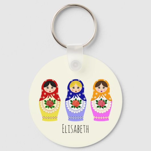 Russische matryoshka-poppen, naam sleutelhanger (Voorkant)
