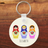 Russische matryoshka-poppen, naam sleutelhanger (Voorkant)
