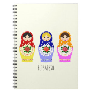 Russische matryoshka-poppen notitieboek