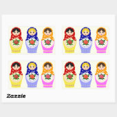 Russische matryoshka-poppen rechthoekige sticker (Vel)