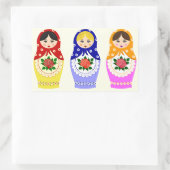 Russische matryoshka-poppen rechthoekige sticker (Tas)