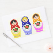 Russische matryoshka-poppen rechthoekige sticker (Envelop)
