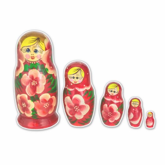Russische Matryoshka poppen Sticker (Voorkant)