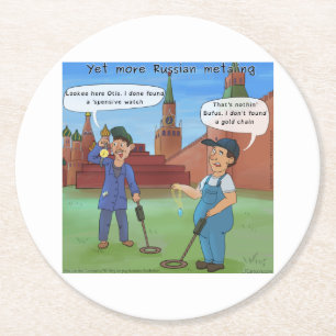 Russische Metal-Ing Grappige Rick Londen Cadeaus Ronde Kartonnen Onderzetter