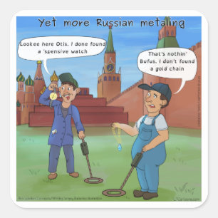 Russische metalen grappige cadeaus van Rick London Vierkante Sticker