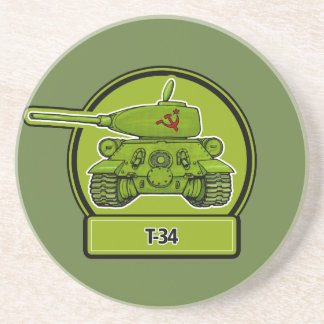 Russische militaire tank T34 Zandsteen Onderzetter