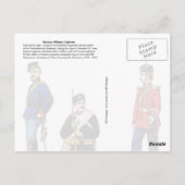 Russische militaire uniformen briefkaart (Achterkant)