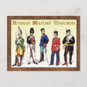 Russische militaire uniformen briefkaart (Voorkant)