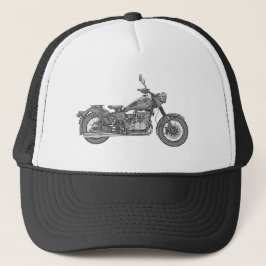 Russische Motorfiets (zwart-wit) Trucker Pet