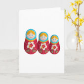 Russische nestende Doll Matryoshka grafische kaart (Gele Bloem)
