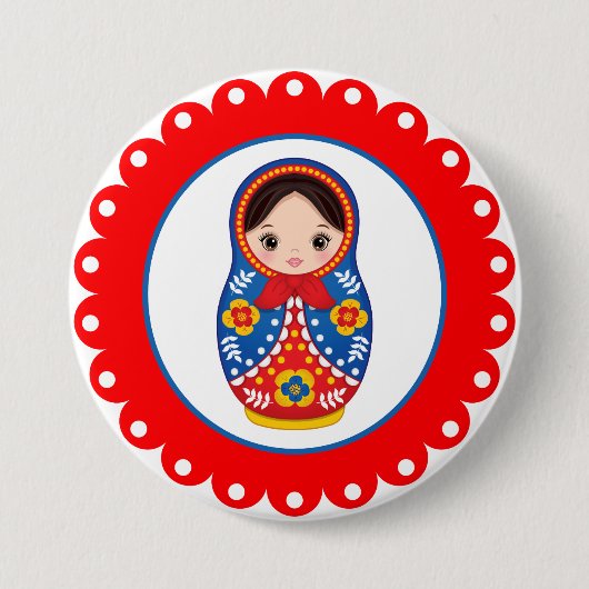 Russische Nesting Doll Matryoshka Button (Voorkant)