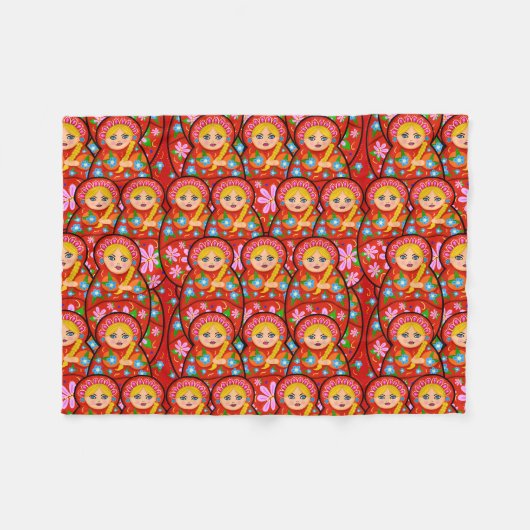 Russische Nesting Doll - Matryoshka Fleece Deken (Voorkant (Horizontaal))