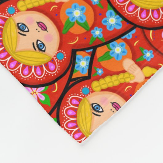 Russische Nesting Doll - Matryoshka Fleece Deken (Hoek)