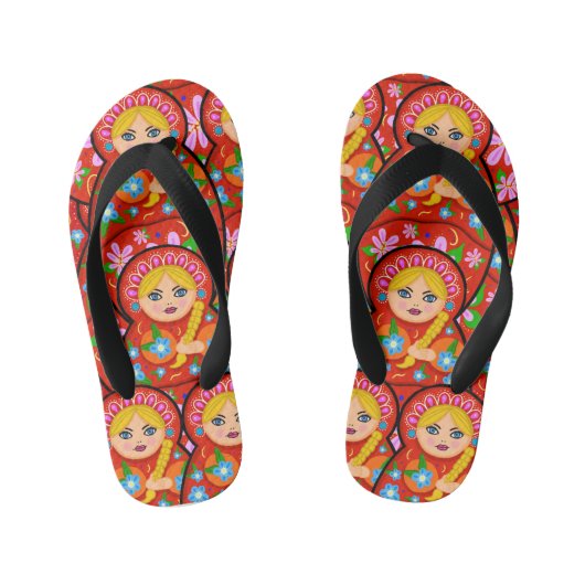 Russische Nesting Doll - Matryoshka Kinder Teenslippers (Voetbed)