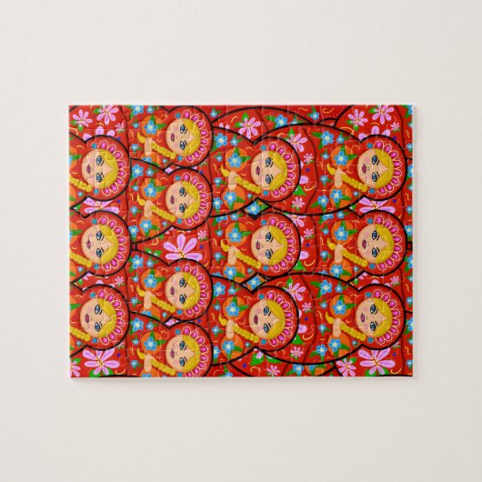 Russische Nesting Doll - Matryoshka Legpuzzel (Horizontaal)