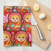 Russische Nesting Doll - Matryoshka Theedoek (Quarter Fold)