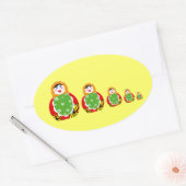 Russische nestpop ovale sticker (Envelop)