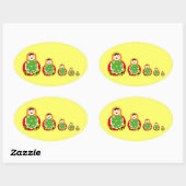 Russische nestpop ovale sticker (Vel)
