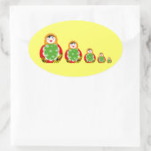 Russische nestpop ovale sticker (Tas)