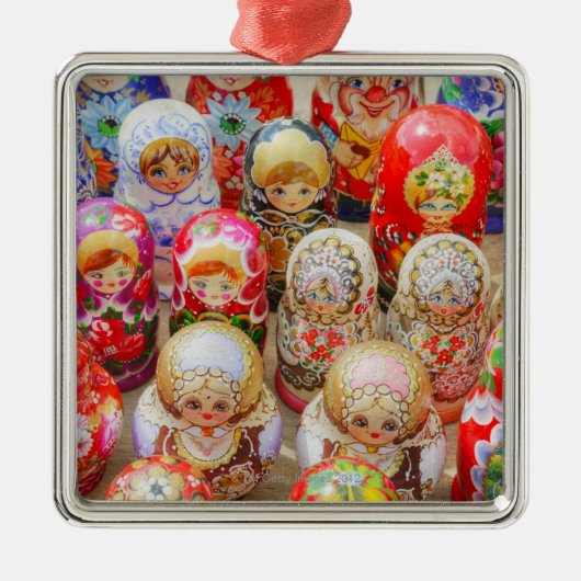 Russische nestpoppen metalen ornament (Voorkant)