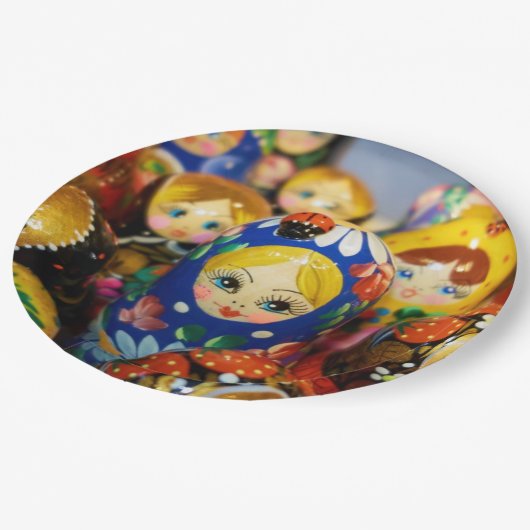 Russische nestpoppen papieren bordje (Gekanteld)