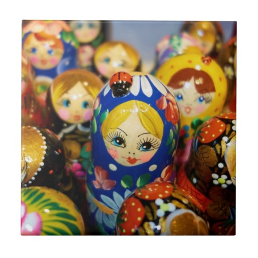 Russische nestpoppen tegeltje (Voorkant)