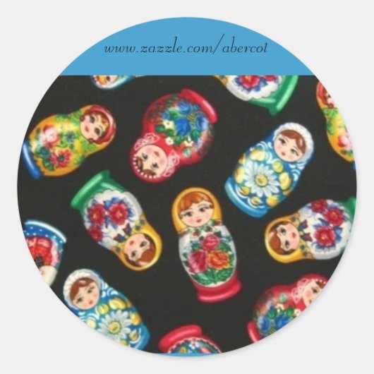 Russische nestpoppennetjes ronde sticker (Voorkant)