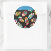 Russische nestpoppennetjes ronde sticker (Tas)