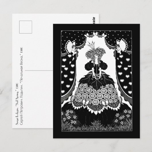  Russische Nieuwe Kunst Koningin en kasten Briefkaart (Voorkant / Achterkant)