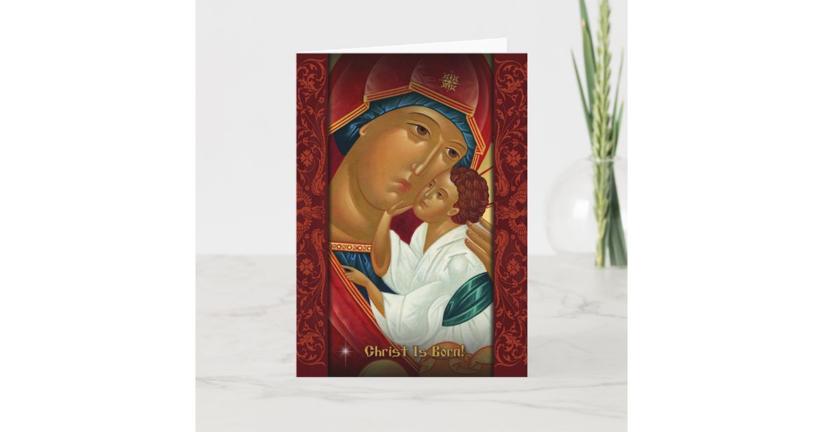 Russische Orthodoxe Kerstkaart Christus Is Feestdagen Kaart Zazzle Nl