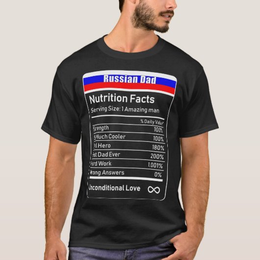 Russische pap Nutrition Facts Vaderdag Gift Dadd T-shirt (Voorkant)