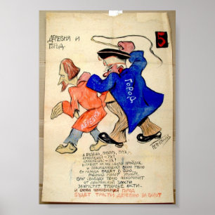 Russische politieke Cartoon Poster