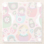 Russische pop-illustratie achtergrond glazen onderzetter (Achterkant)