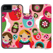 Russische pop-illustratie achtergrond incipio iPhone portemonnee hoesje (Agenda Open)