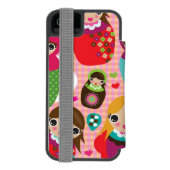 Russische pop-illustratie achtergrond incipio iPhone portemonnee hoesje (Agenda Achterkant)