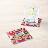 Russische pop-illustratie achtergrond kartonnen onderzetters (Insitu)