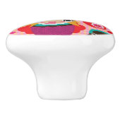 Russische pop-illustratie achtergrond keramische knop (Zijkant)