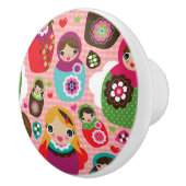 Russische pop-illustratie achtergrond keramische knop (Rechts)