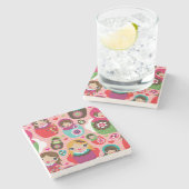 Russische pop-illustratie achtergrond stenen onderzetter (Zijkant)