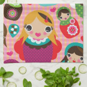 Russische pop-illustratie achtergrond theedoek (Gevouwen)