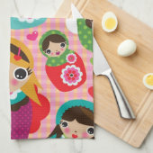 Russische pop-illustratie achtergrond theedoek (Quarter Fold)