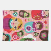 Russische pop-illustratie achtergrond theedoek (Horizontaal)