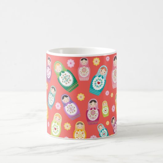 Russische pop mok - rode achtergrond (Center)